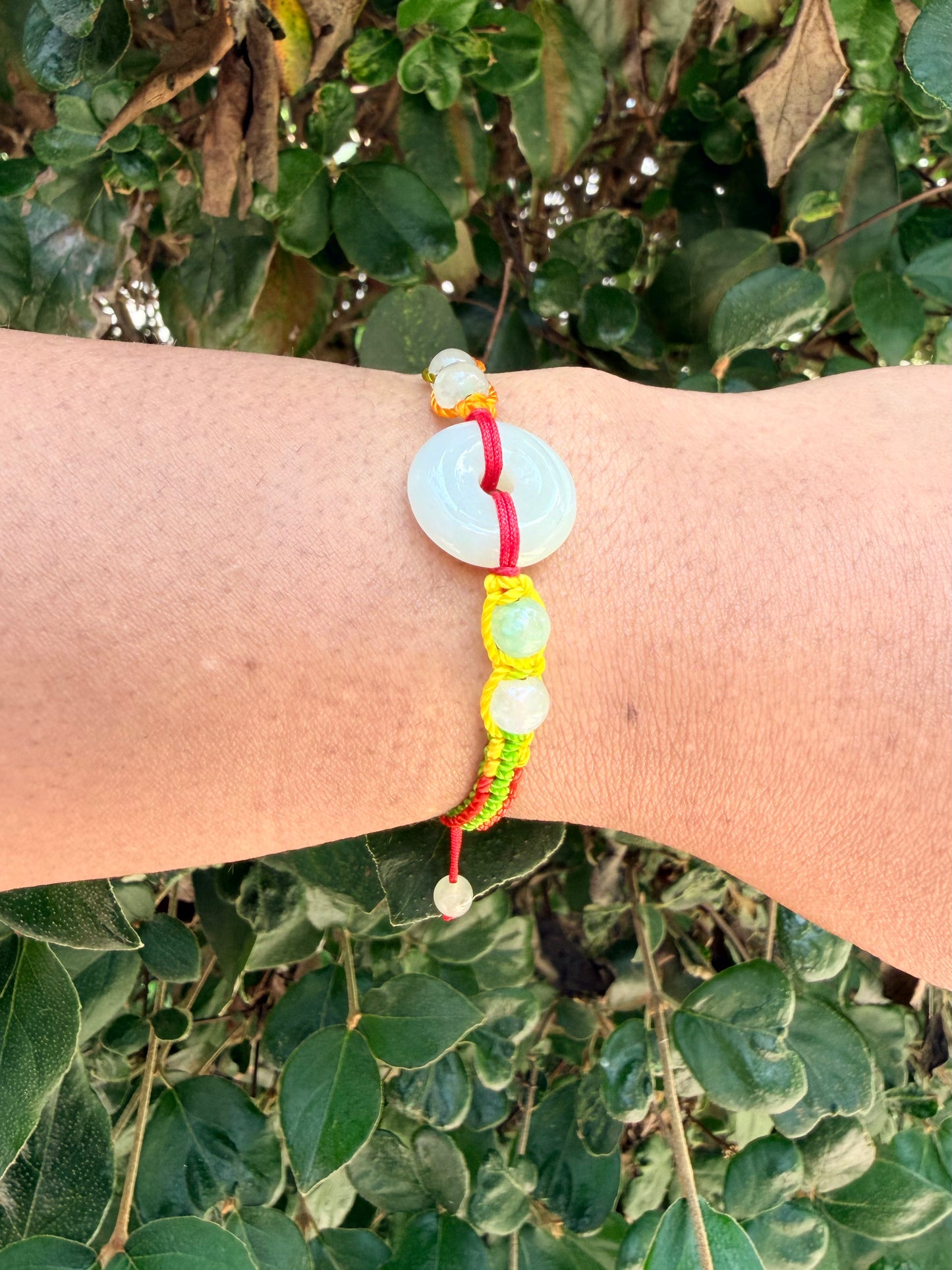 White Jade Pull String Bracelet