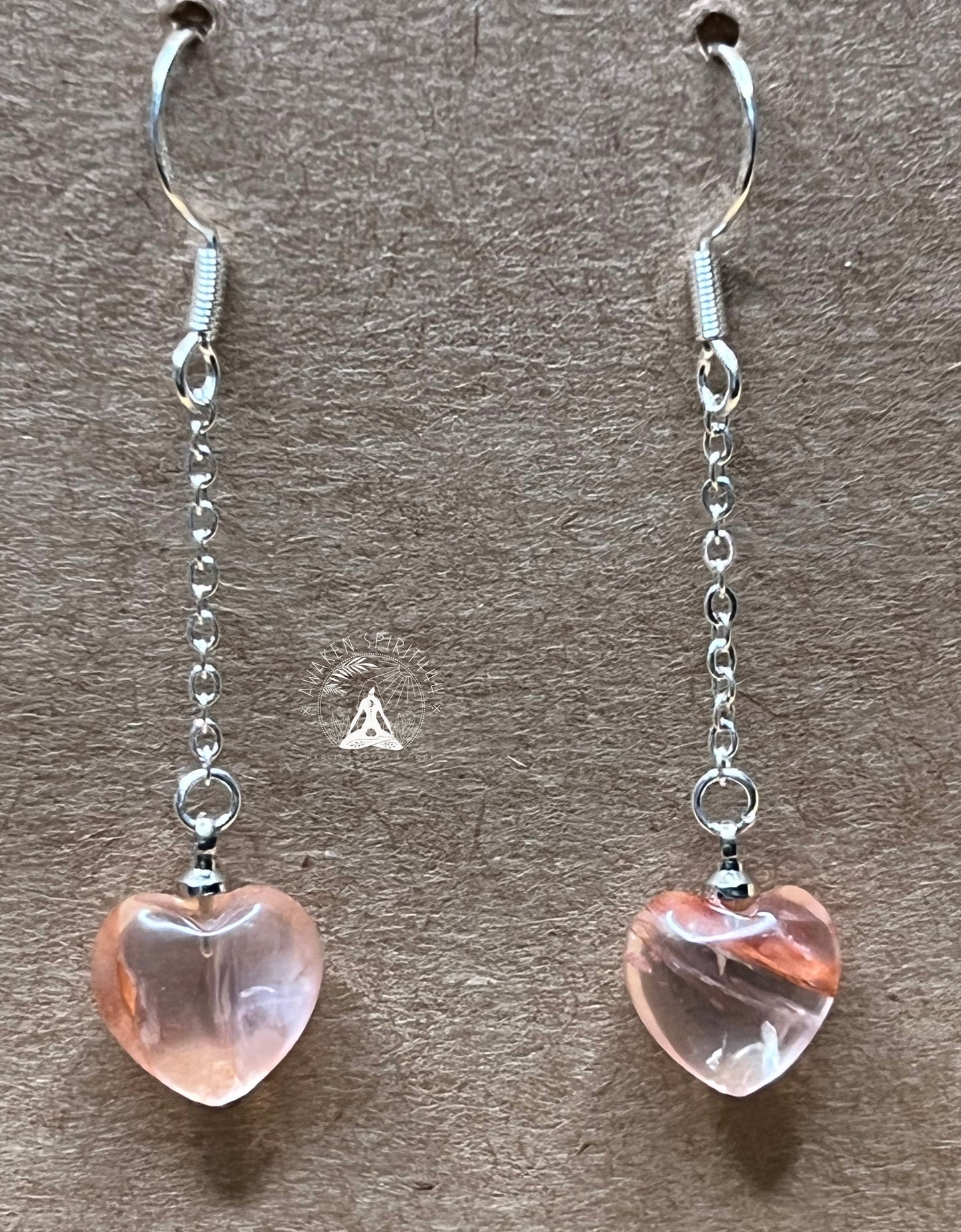 Fire Quartz Heart Earrings