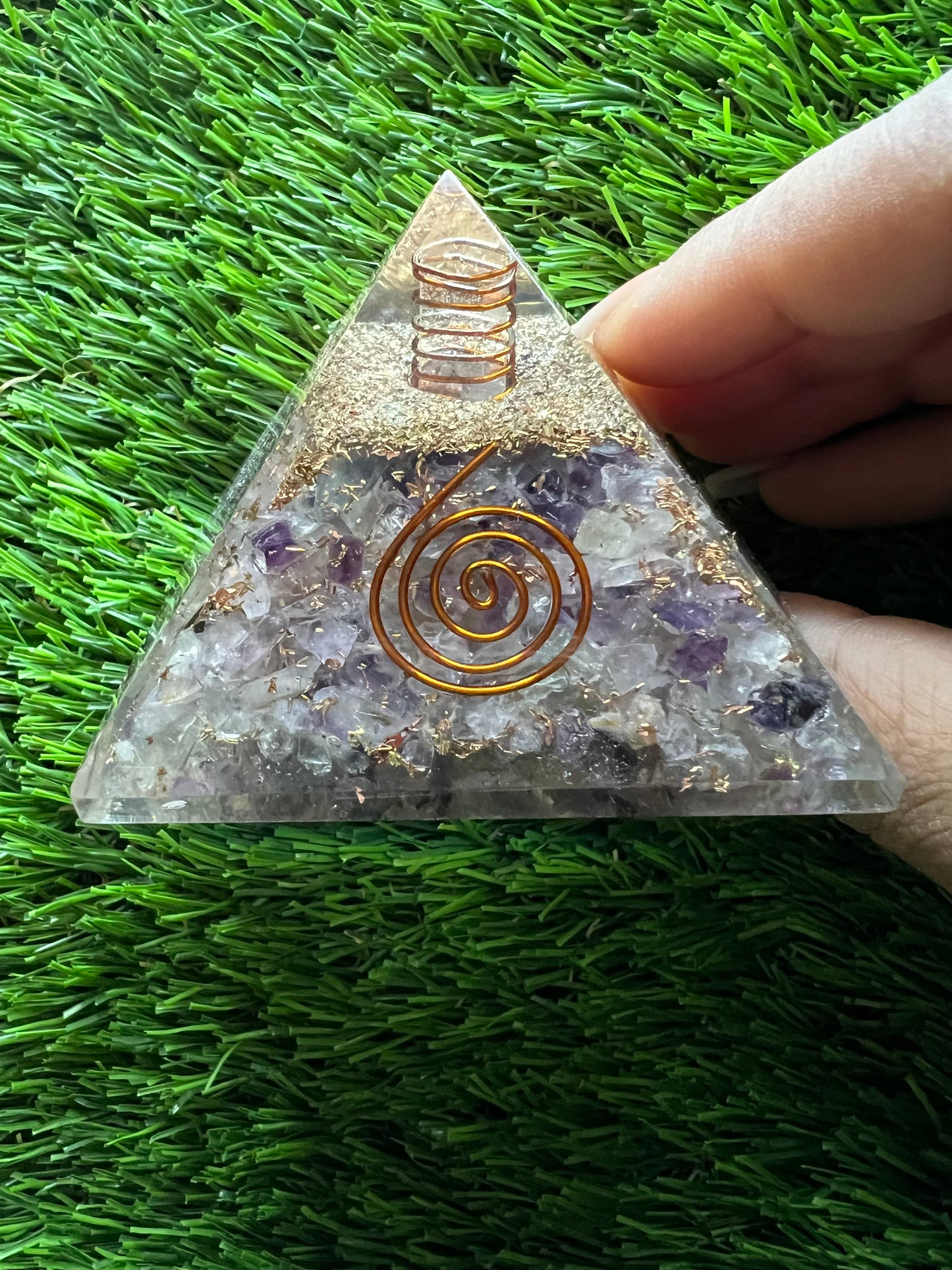 Amethyst OM Pyramid (Orgonite)