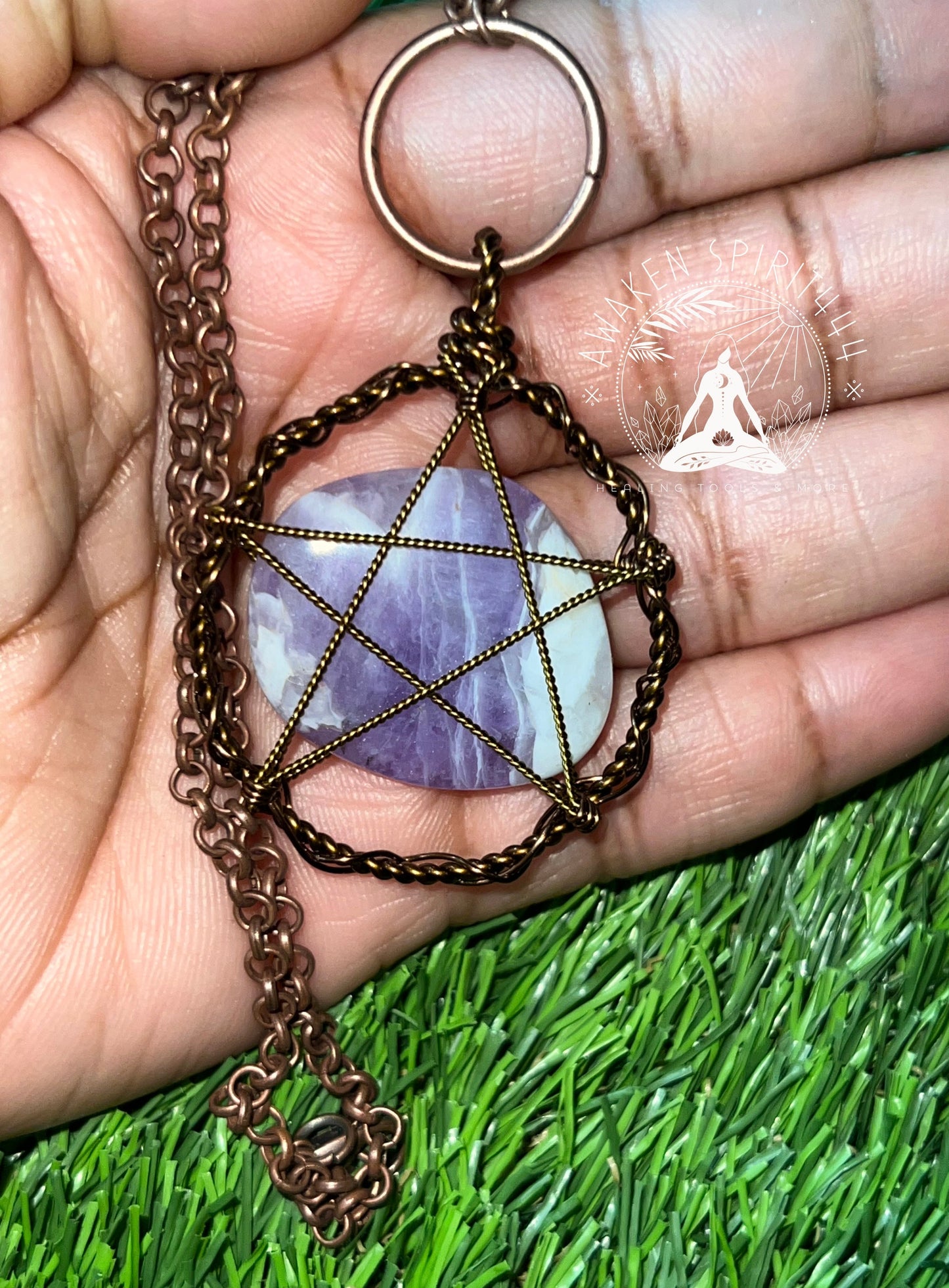 Amethyst Rustic Copper Necklace