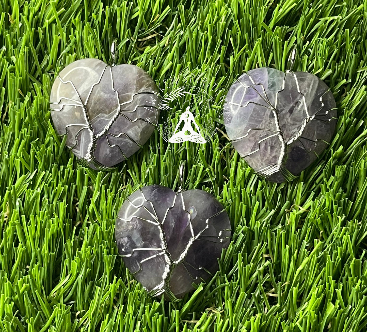 Chevron Amethyst Tree Of Life Pendant