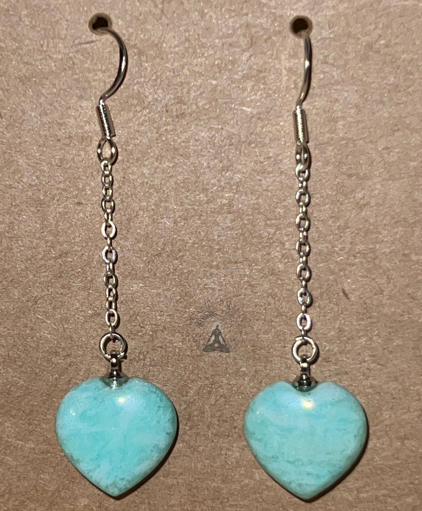 Amazonite Heart Earring