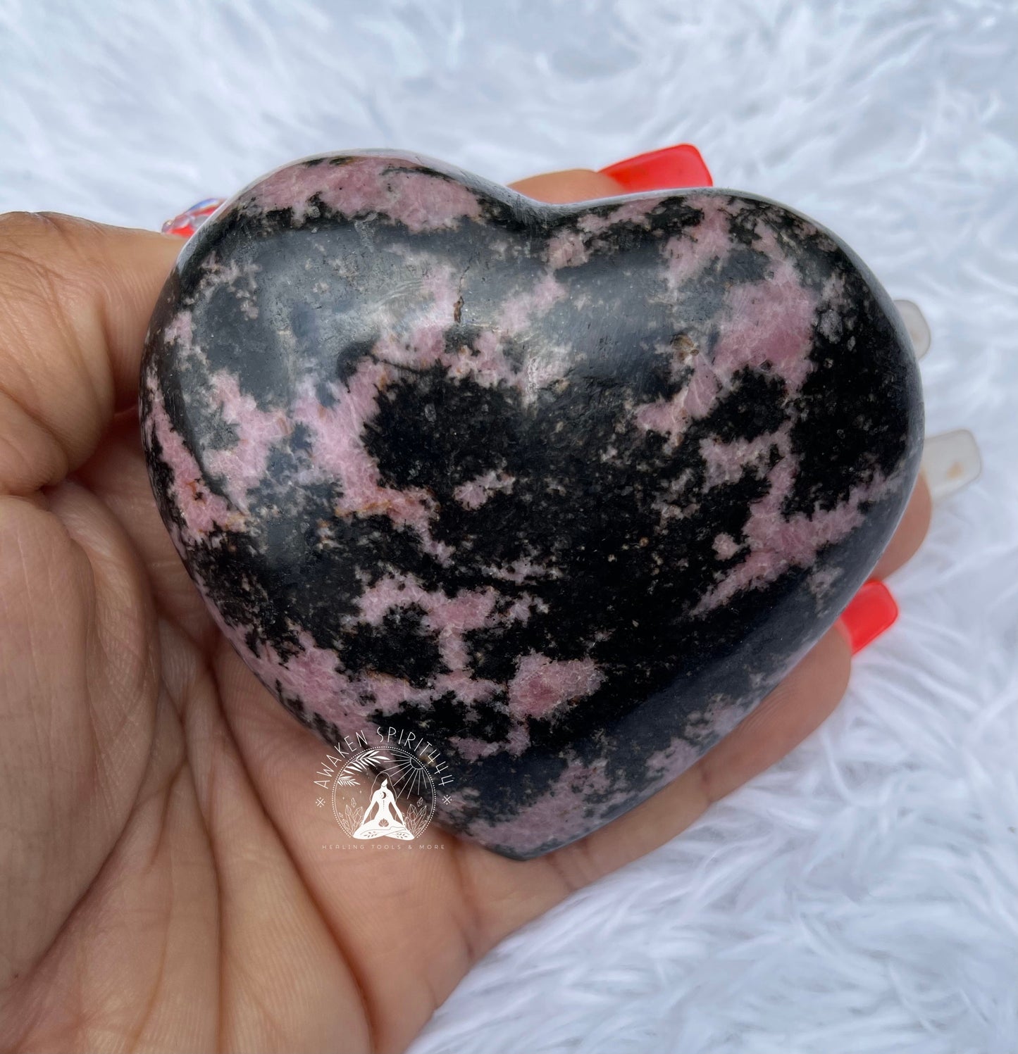 Rhodonite heart