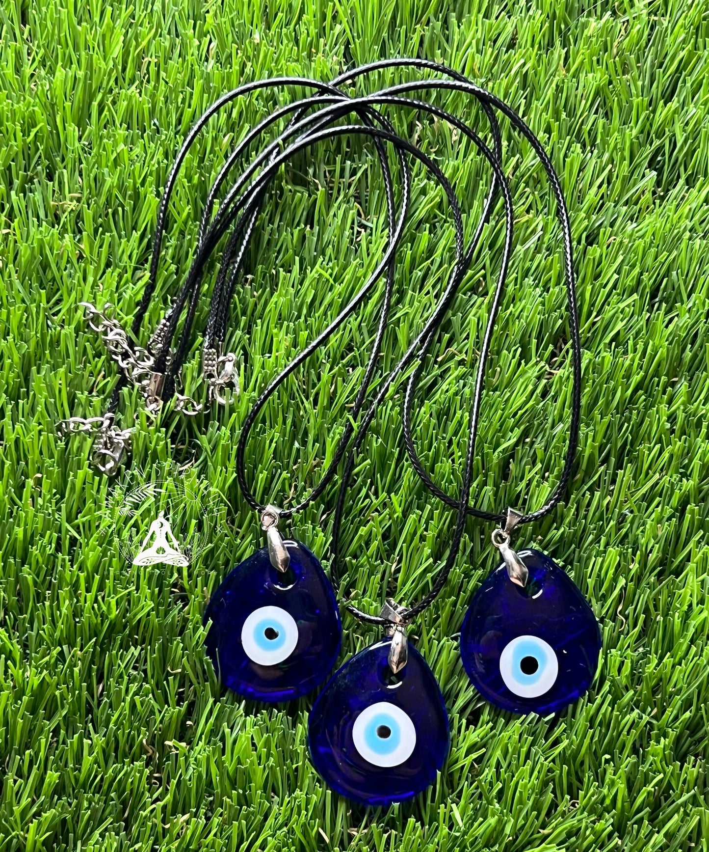 Evil Eye Tear Drop Glass Necklace