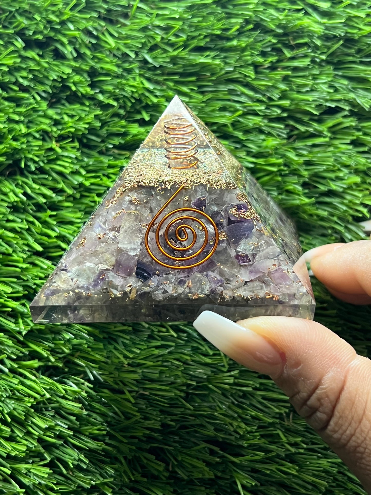 Amethyst Tree of Life Pyramid (Orgonite)