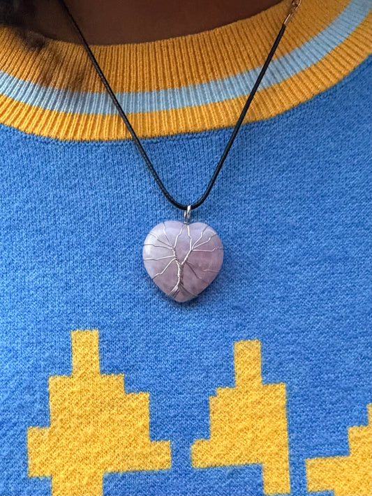 Chevron Amethyst Tree Of Life Pendant