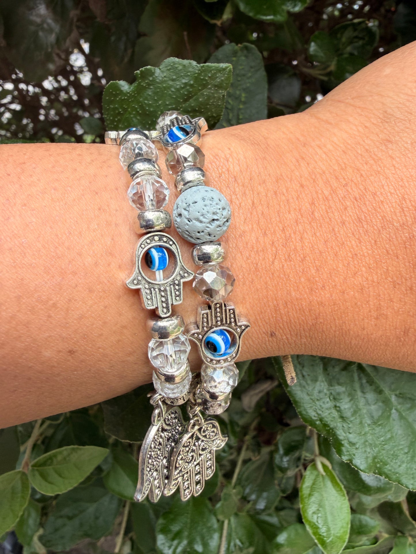Hamsa Hand x Lava stone
