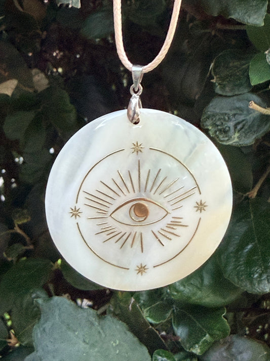 Celestial Evil Eye Seashell Necklace