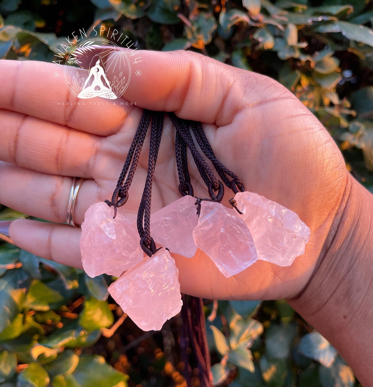 Rose Quartz Raw Crystal Necklace
