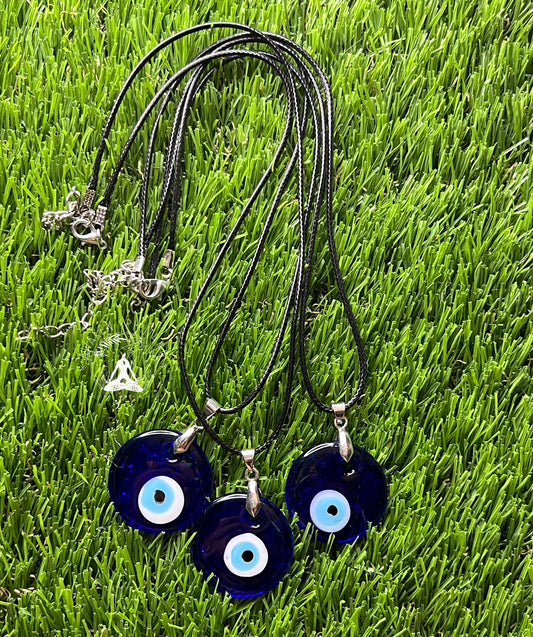 Evil Eye Circle Glass Necklace